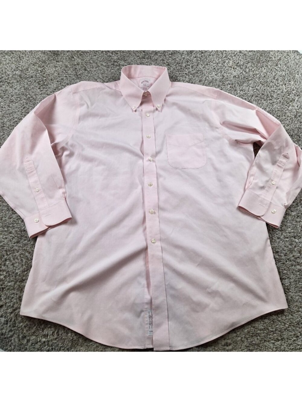 Brooks Brothers Dress Shirt Mens 17 2/3 Pink Button Up